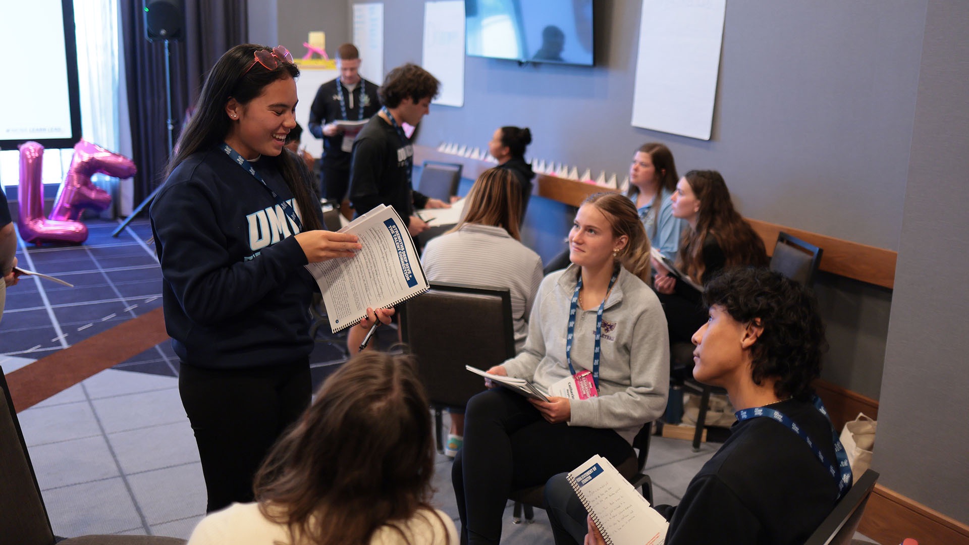 Learners built relationships with members of their color team throughout the four-day program. (Photos by Morgan Engel / NCAA Photos)