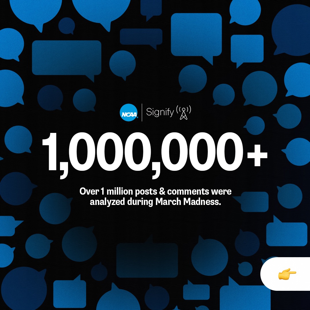 Over 1,000,000 posts were analyzed after march madness