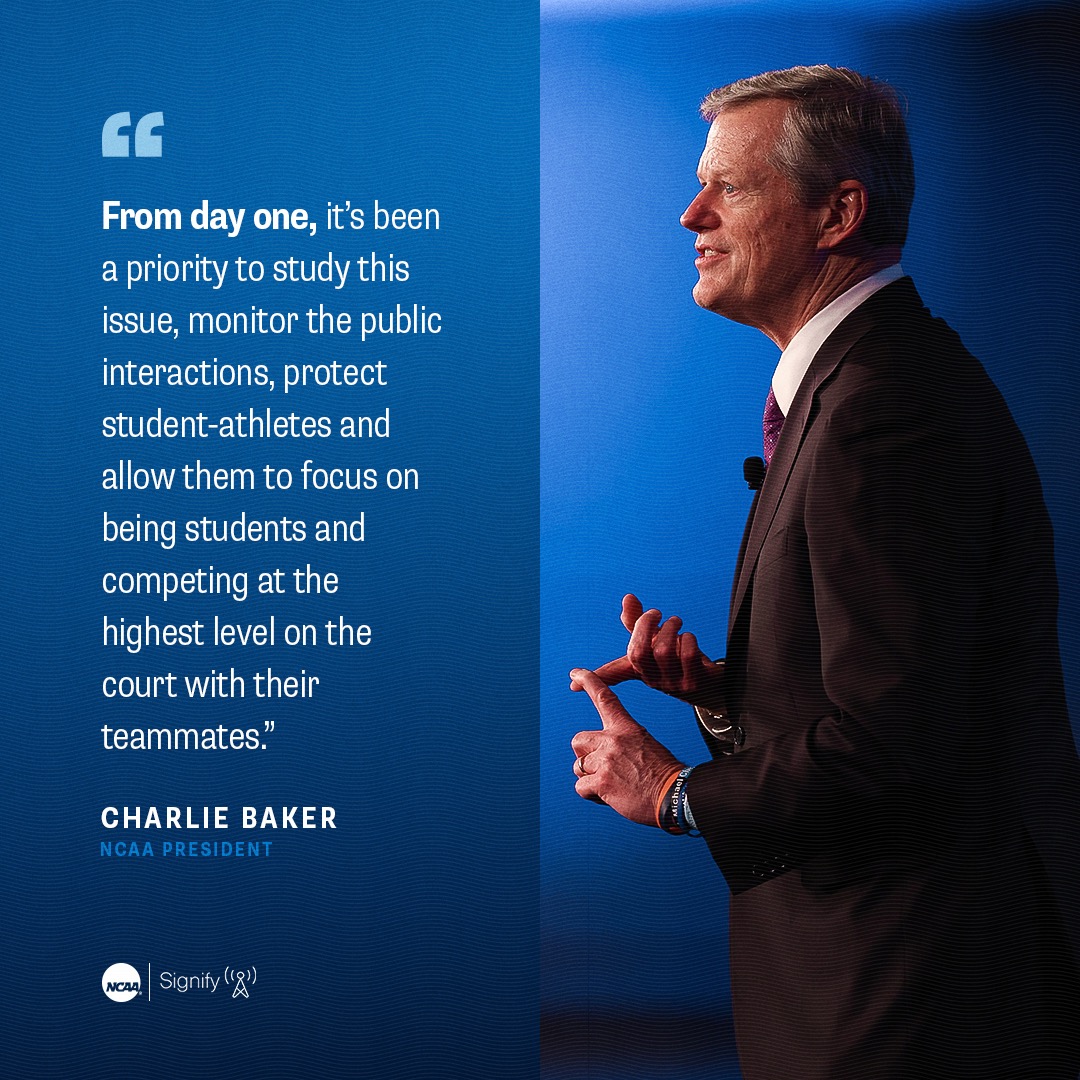 "From day one, it's been a priority to study this issue, monitor the public interactions, protect student-athletes and allow them to focus on being students and competing at the highest level on the court with their teammates."