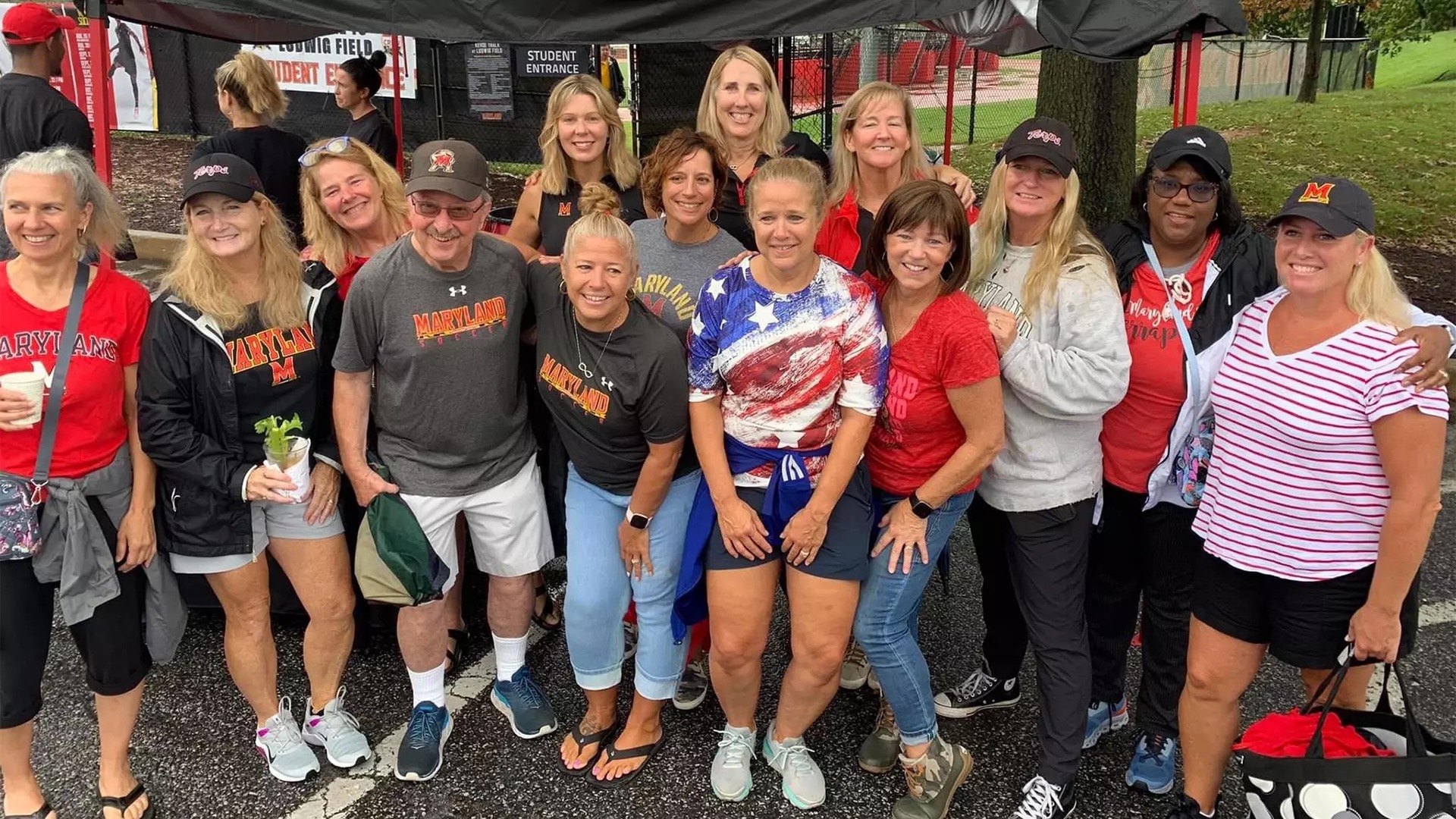 The 1987 Maryland Women's Soccer team at an Alumni Weekend in 2022.