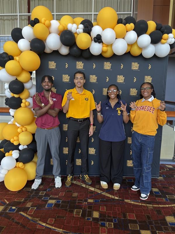 The NCAA sponsored four student-athletes to attend the Black Student-Athlete Summit. From left are Clay Green, Aidan Starling, Ethaliah Edouard and Anaya Martin. (Photo courtesy of the NCAA office of inclusion)