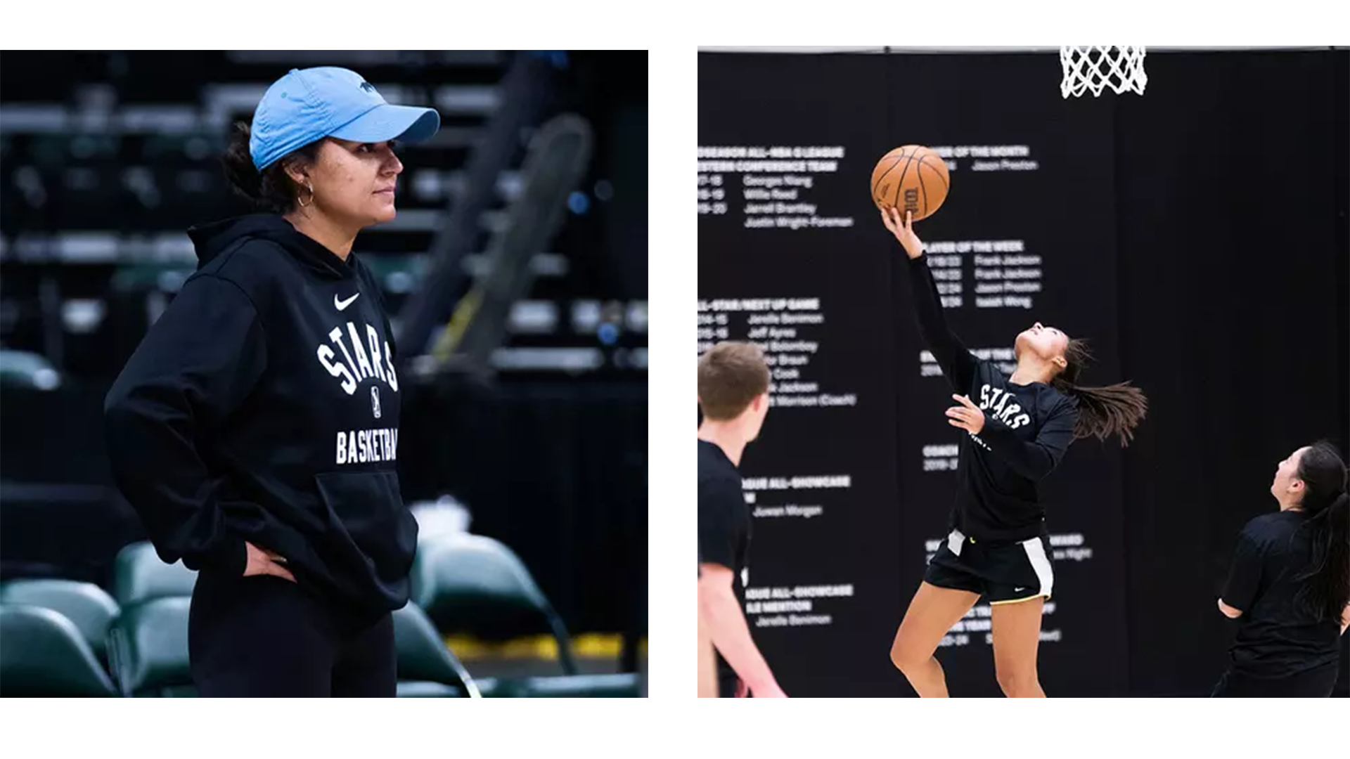 Katie Benzan side-by-side photo courtesy of Maryland University Athletics