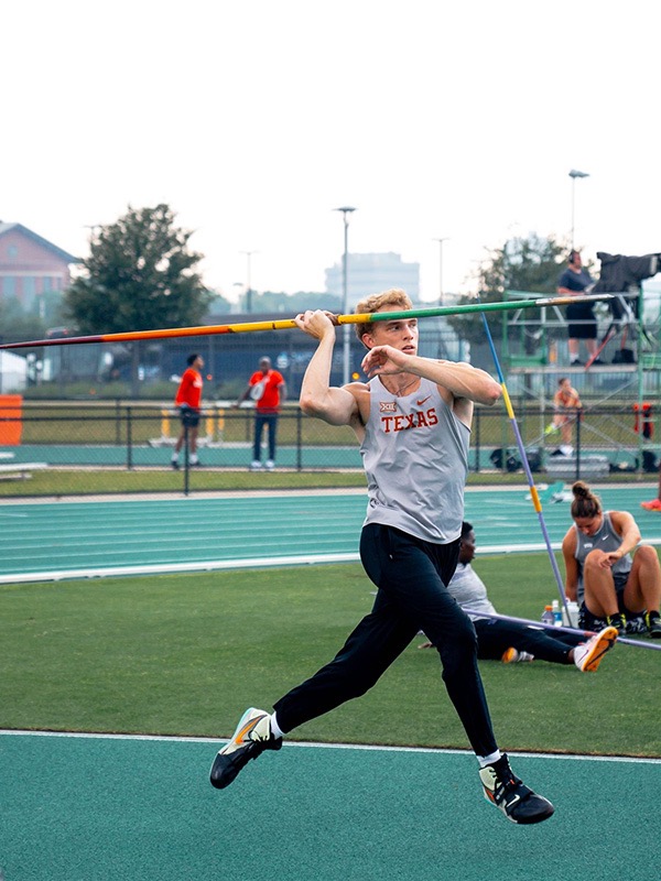 Cooper Tyler throwing the Javelin