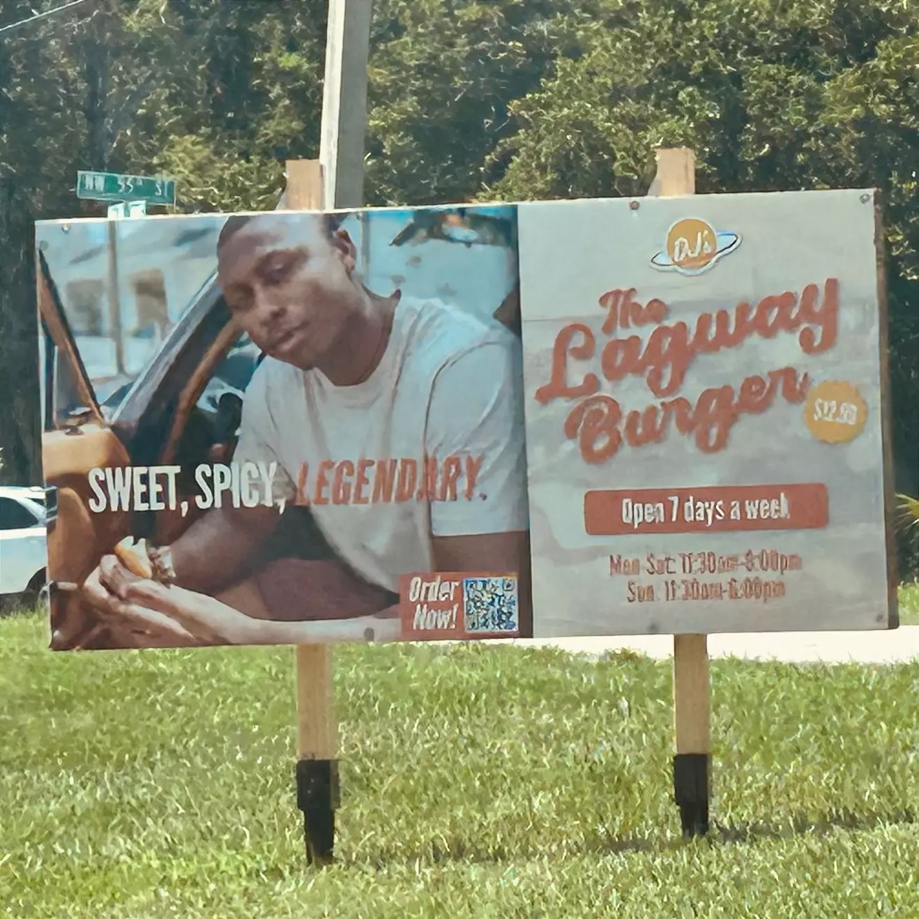 Gators quarterback DJ Lagway has a hamburger named after him at a local food truck. (Photo: Scott Carter/UAA Communications)