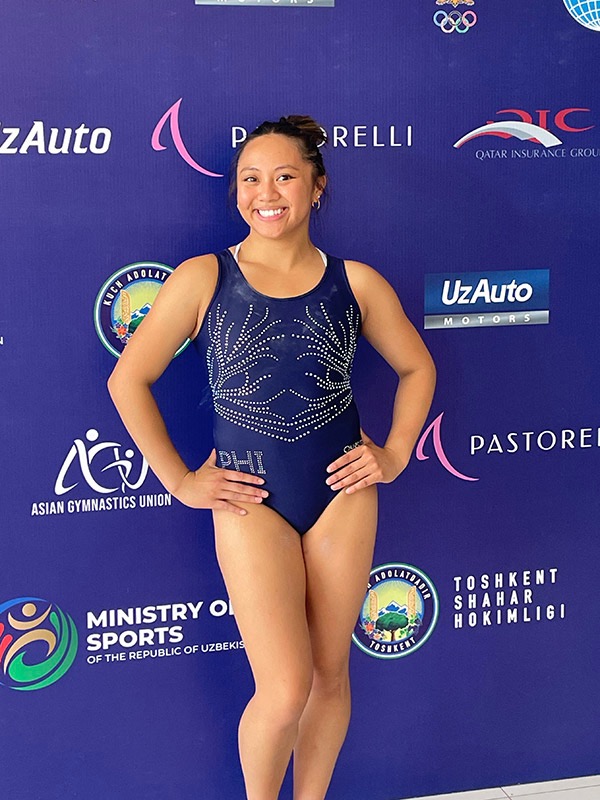Malabuyo poses after an international competition with the Filipino National Team.