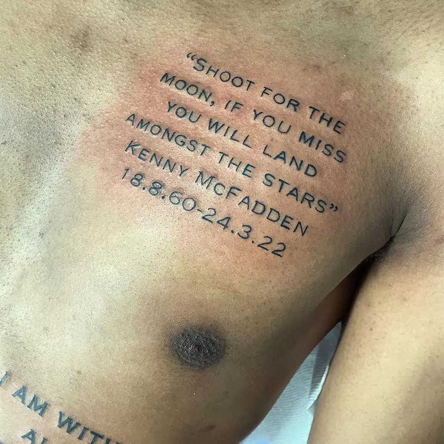 "Shoot for the moon. If you miss, you'll land amongst the stars" Tattoo