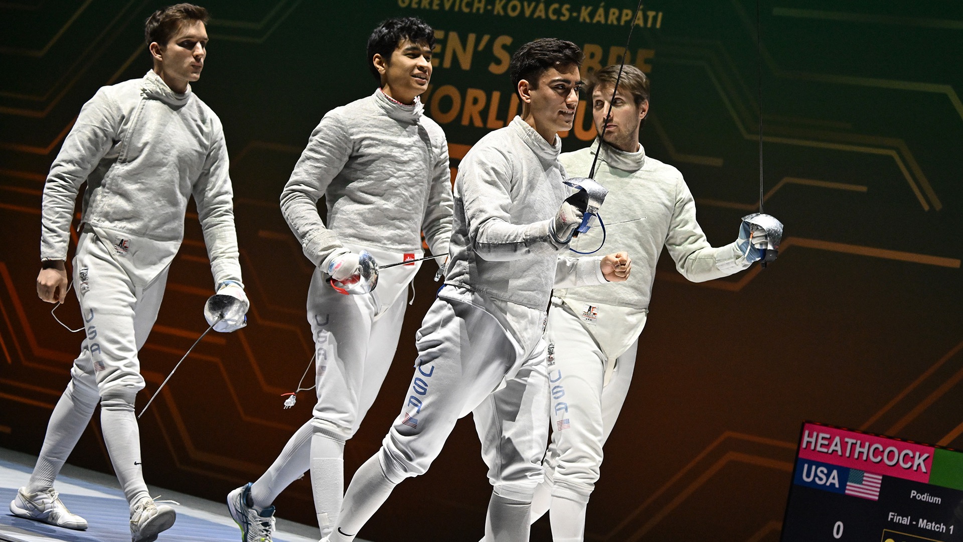 The U.S. men's sabre team, united by their Crimson roots, aims to bring their strong bond and fencing prowess to the world stage.