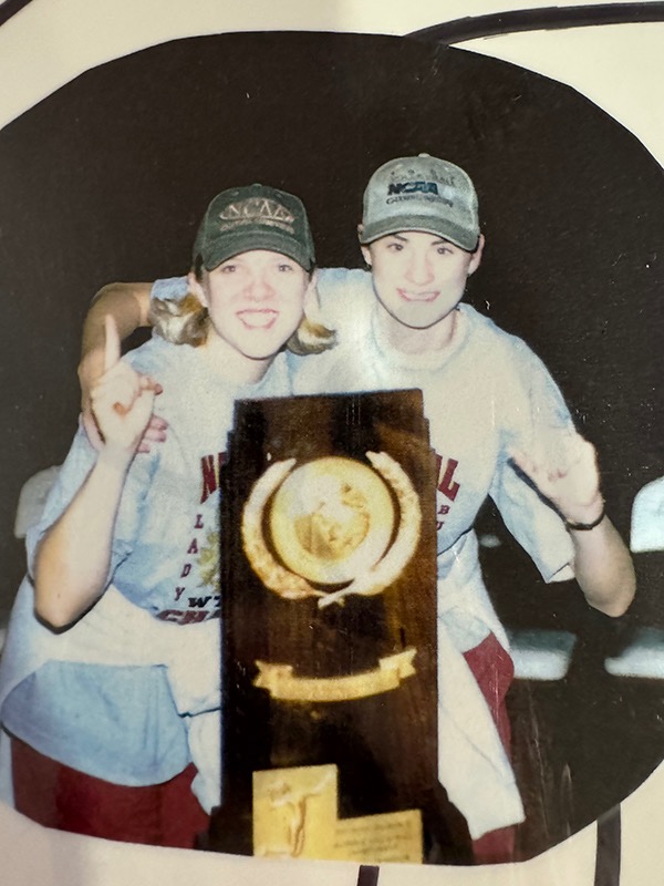 Holly Lamb after winning the 1997 NCAA Division II Women's Volleyball Championship