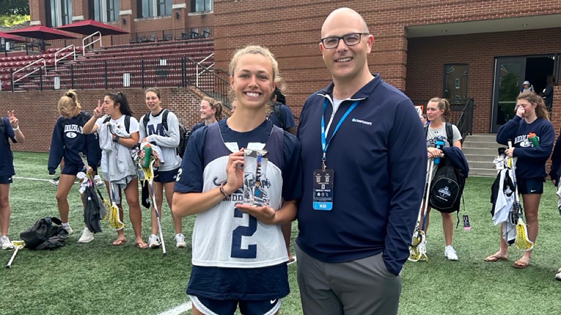Off the field, Shue excelled in the classroom, graduating with a 4.0 GPA and three Elite 90 awards as a neuroscience major. (Photo courtesy of Middlebury)