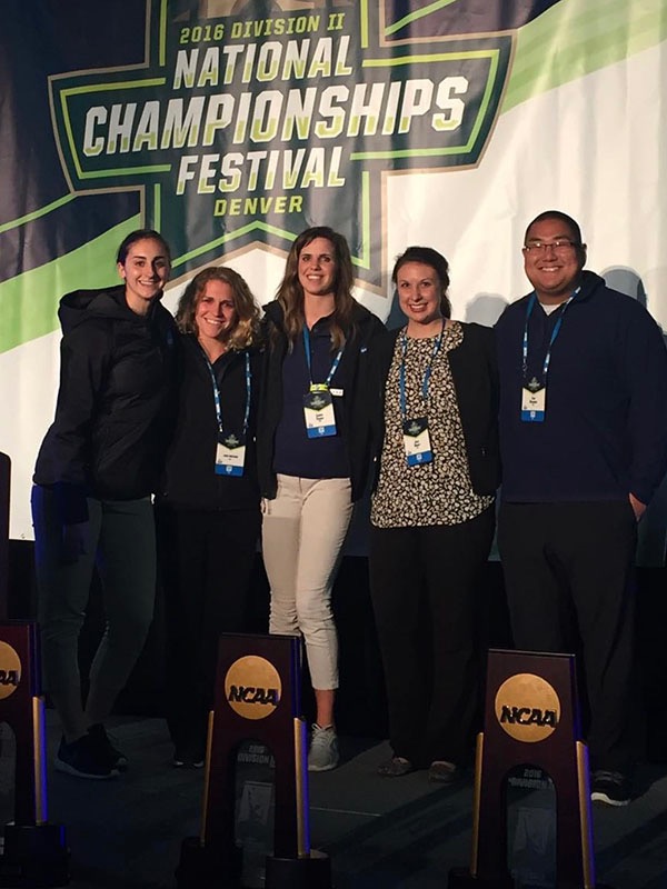Gilligan created a strong bond with her fellow interns in the championships and alliances department. (Photo courtesy of Lauren Gilligan)