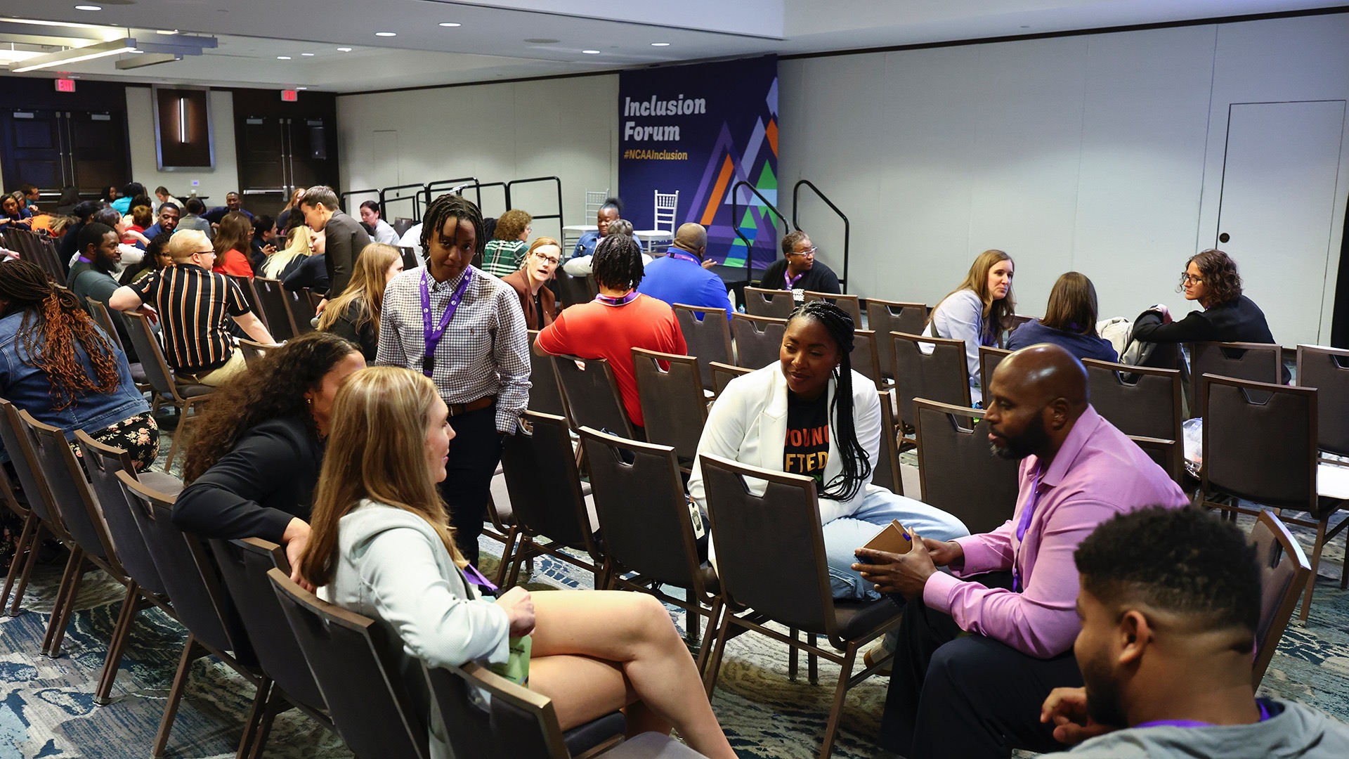 Student-athletes at the 2024 Inclusion Forum enjoyed the opportunity to connect with other college athletes and athletics staff members