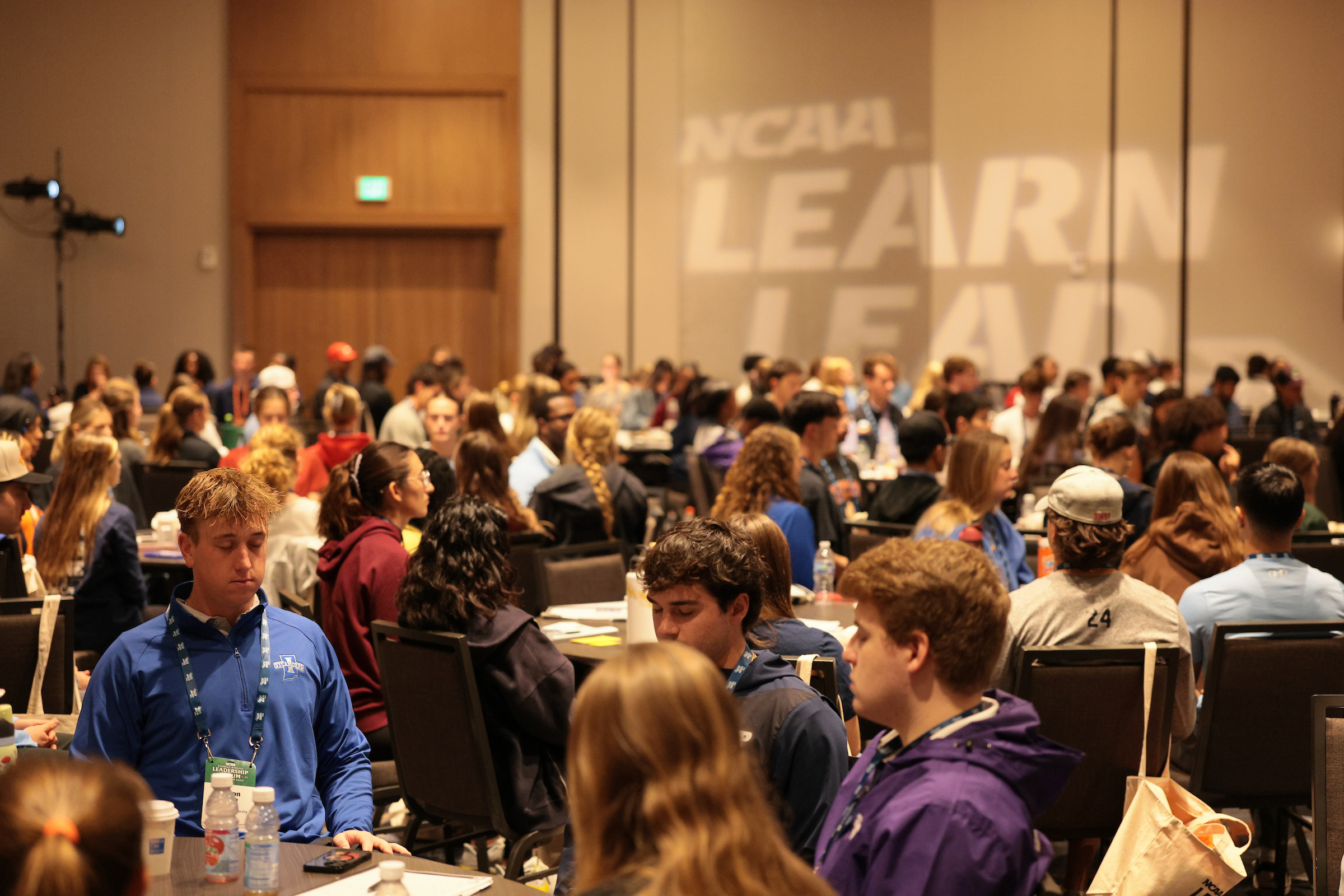A wide shot of attendees at the 2025 Student-Athlete Leadership Forum.