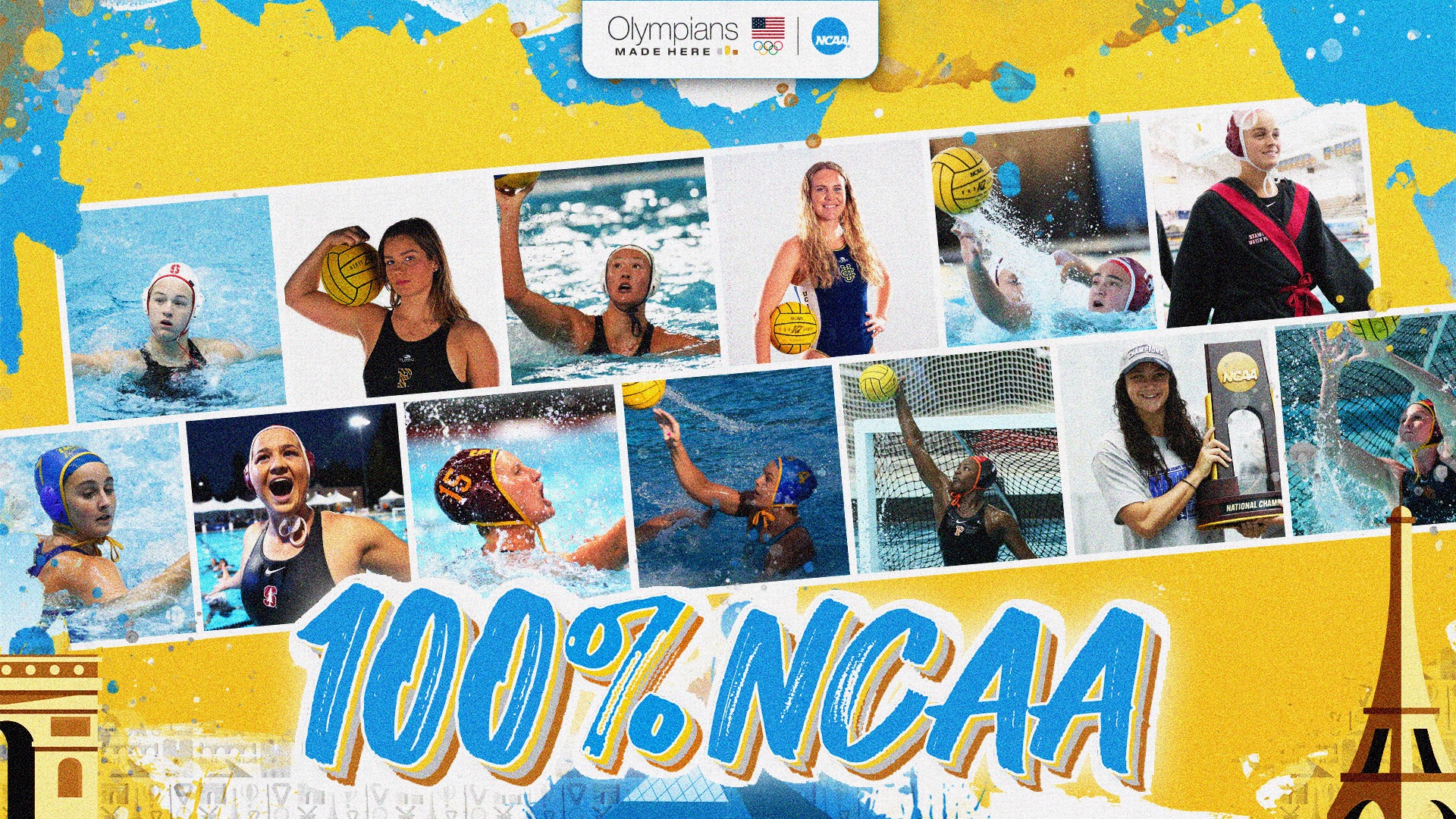 100% of Team USA women’s water polo athletes have NCAA ties