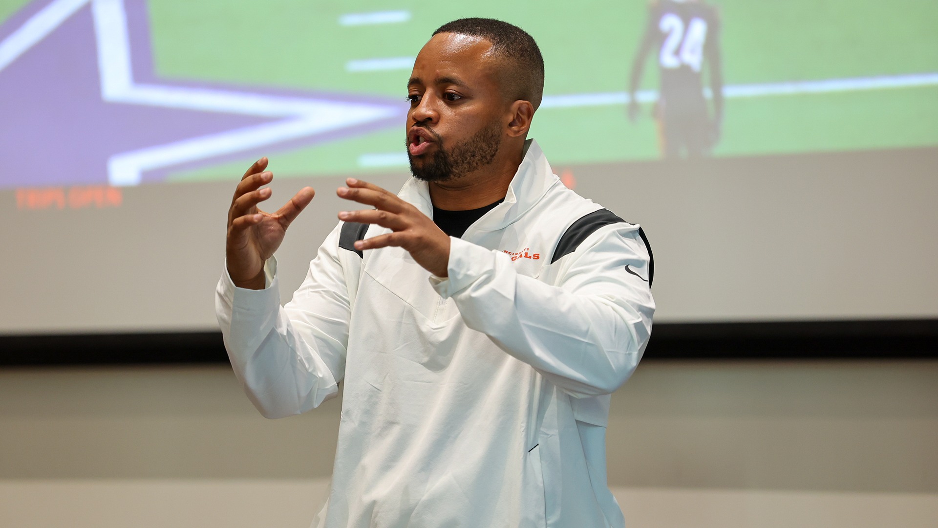 Charles Burks, the current secondary/cornerbacks coach for the Cincinnati Bengals, previously attended the NFL and NCAA Coaches Academy 10 years ago.