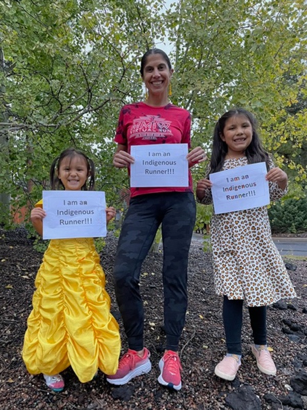 Ali-Joseph (pictured with her daughters) hopes to create pathways for Indigenous youth like her children to enter college athletics. (Photo courtesy of Alisse Ali-Joseph)
