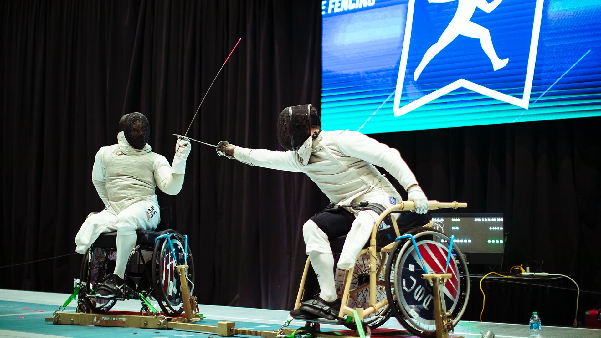 For the first time, a parafencing demonstration was held during the 2024 NCAA National Collegiate Fencing Championships, marking a significant step toward inclusion and visibility for adaptive athletes, thanks to collaboration between USA Fencing, the USOPC and the NCAA. (Photo courtesy of Ohio State)