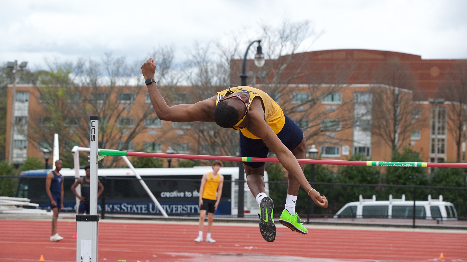 The high jumper and sprinter balances challenging academics with a successful athletics career.