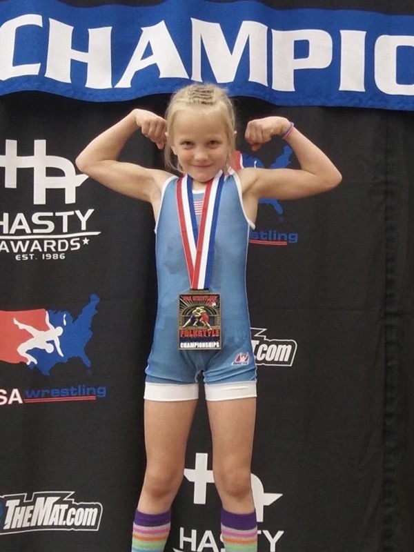 Beginning at 8 years old, Mortimer's competitive drive propelled her early wrestling career. (Photo courtesy of Sage Mortimer)