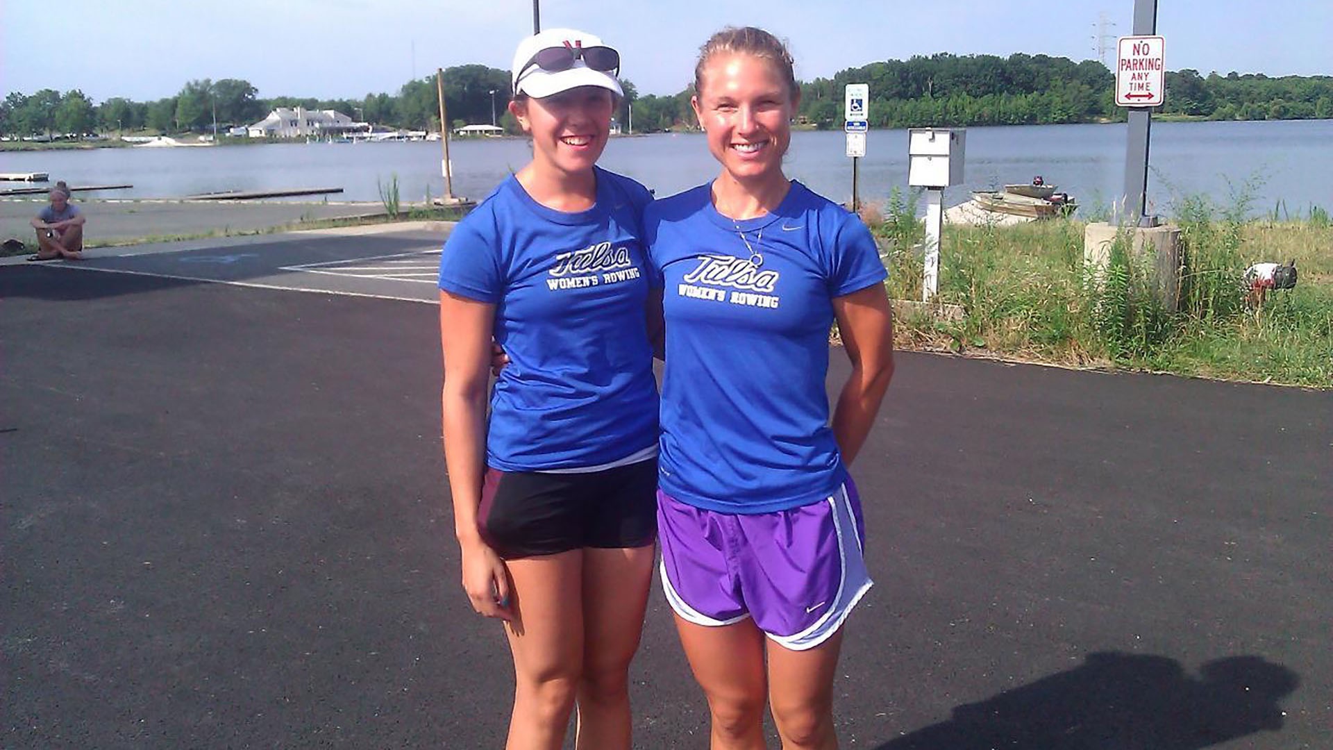 Sechser (right) competed at Tulsa from 2004-08 and stayed on to help coach the Golden Hurricanes while she earned her master's degree.