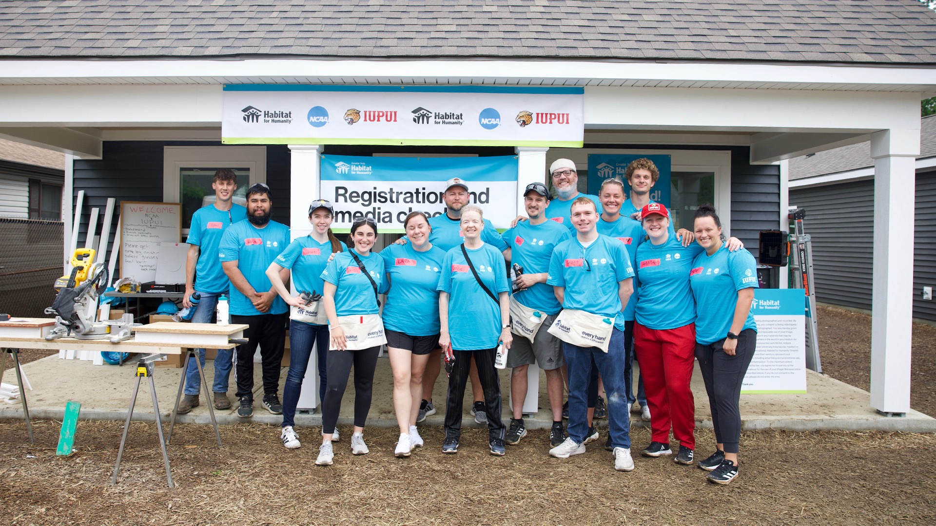 Student-athletes from IUPUI enjoyed giving back to the Indianapolis community through a Habitat for Humanity build in May.