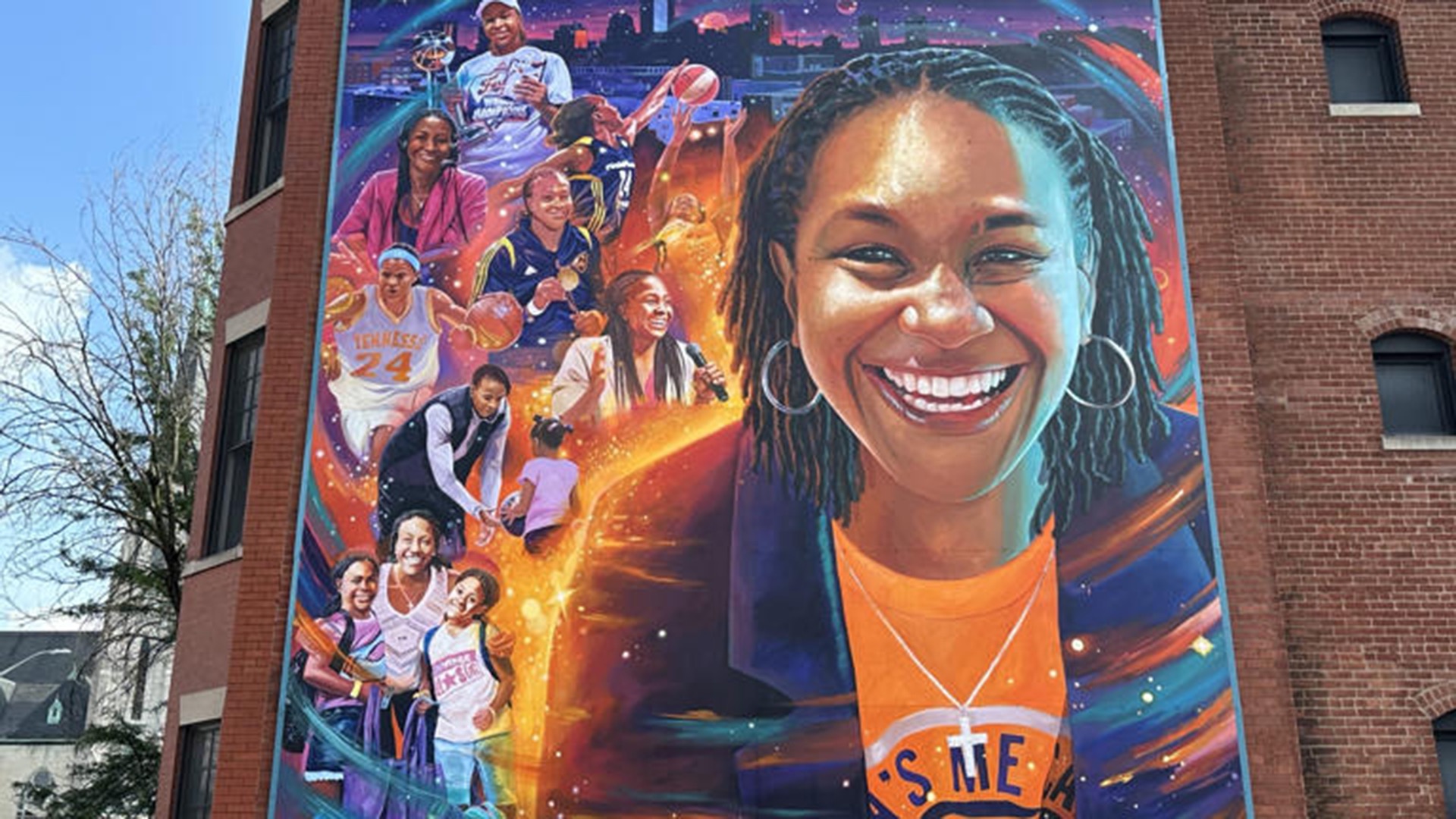 Catchings' contagious smile is immortalized on a downtown Indianapolis mural, which celebrates her legendary 16-year career for the Fever and her impact on the city.