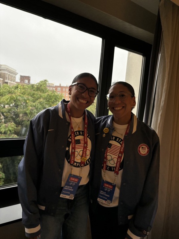 The sisters shared a room in the Olympic Village, similar to what they experienced growing up, they said.