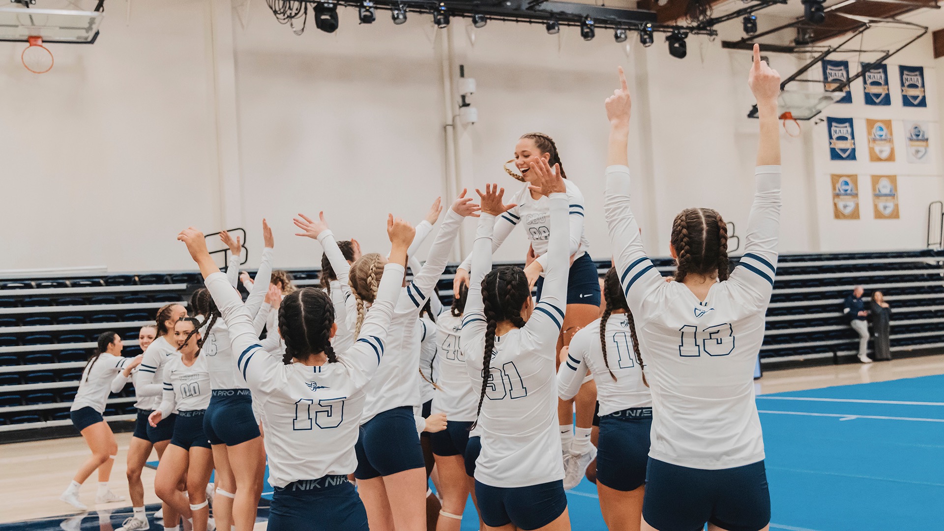 "It's just so cool to see us receive the same treatment as the baseball team, to see us as equals with the basketball team, all those traditional sports. Now there's an opportunity for younger girls in cheerleading or tumbling or gymnastics to see that there's another possibility, another opportunity for them to pursue college athletics," Savannah Eshleman said.