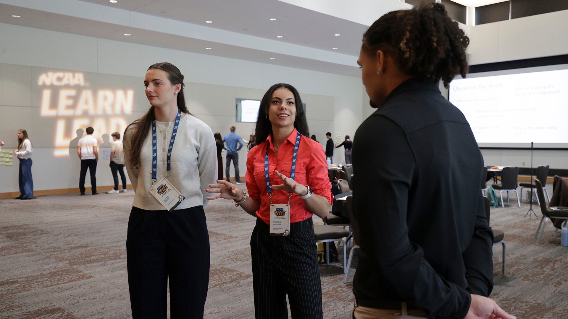 Sophomore and junior student-athletes interact during a session on the second day of the Legacy Lab. (Photos by Chris Swann / NCAA Photos)