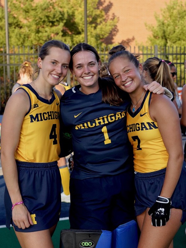 McMahon (middle) and Alana Richardson (right) have been teammates and friends since childhood. Teammate Abby Tamer is at left.