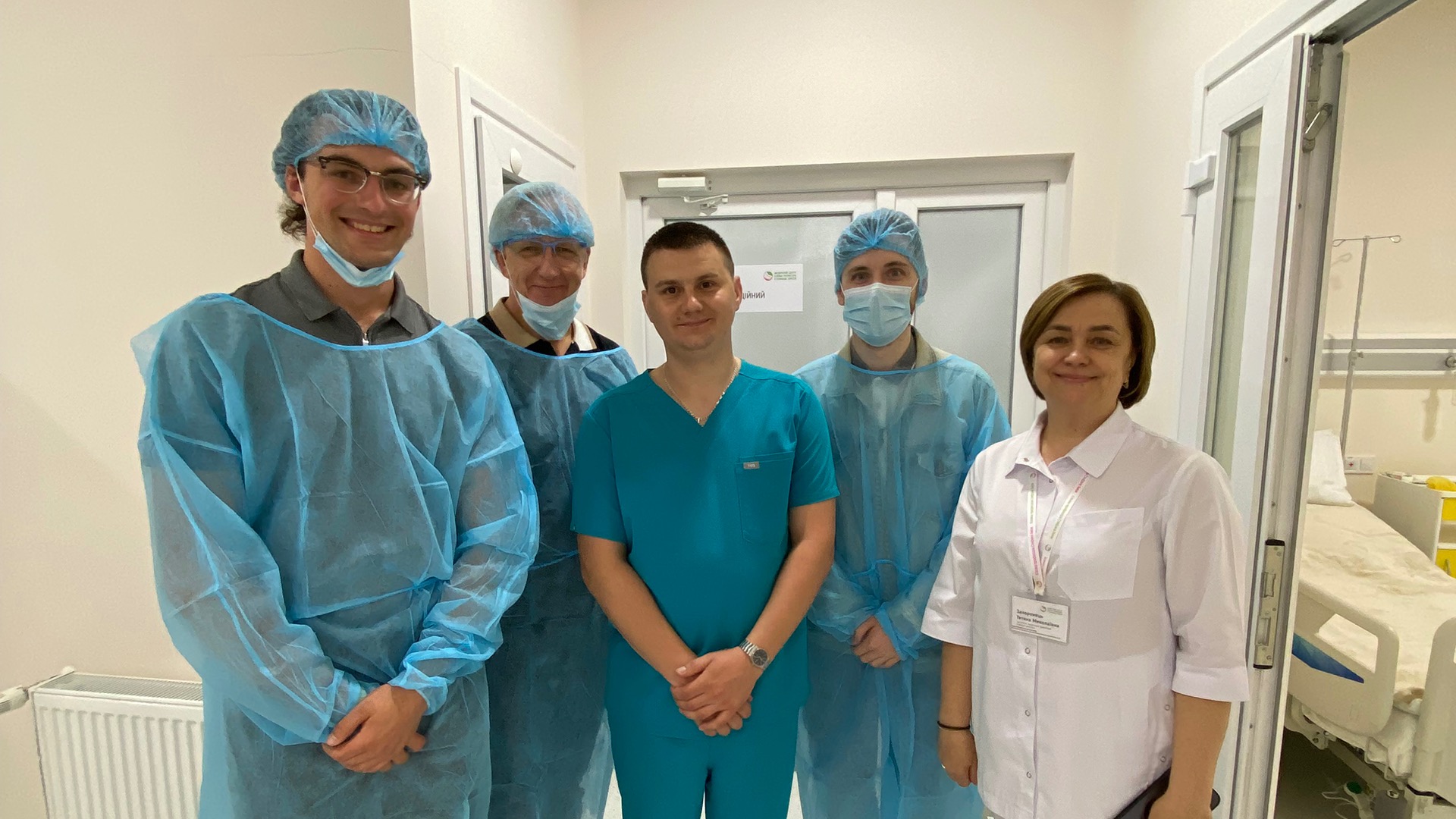 Dan Juzych (far left) works with an Eye Care for Ukraine team. (Photo courtesy of Dan Juzych)