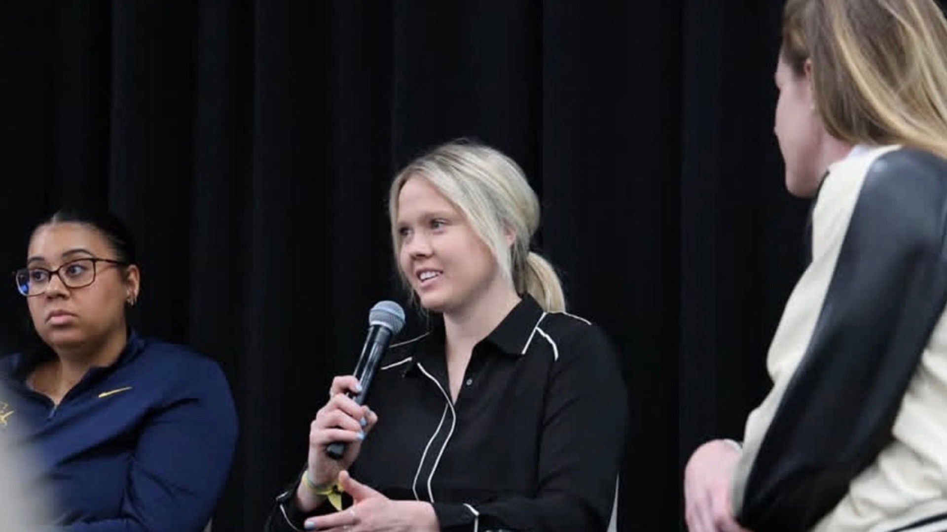 Belke spoke on a director of women's basketball operations panel at the Women's Basketball Coaches Association convention at the 2025 Women's Final Four.