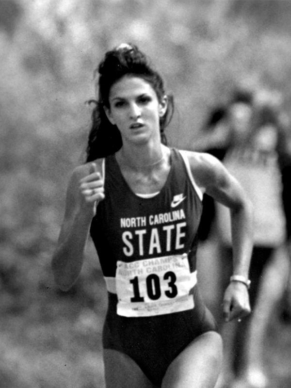 Laurie Henes competes at the ACC championships as a student-athlete. (Photo courtesy of NC State)